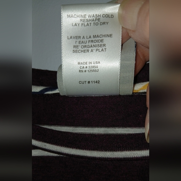 Dolan women's Large purple striped top peplum sleeves - Picture 6 of 6